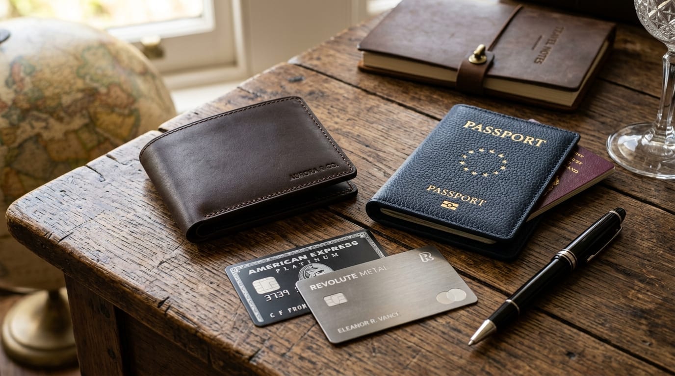 Passaporte e cartões de crédito em planejamento de viagem